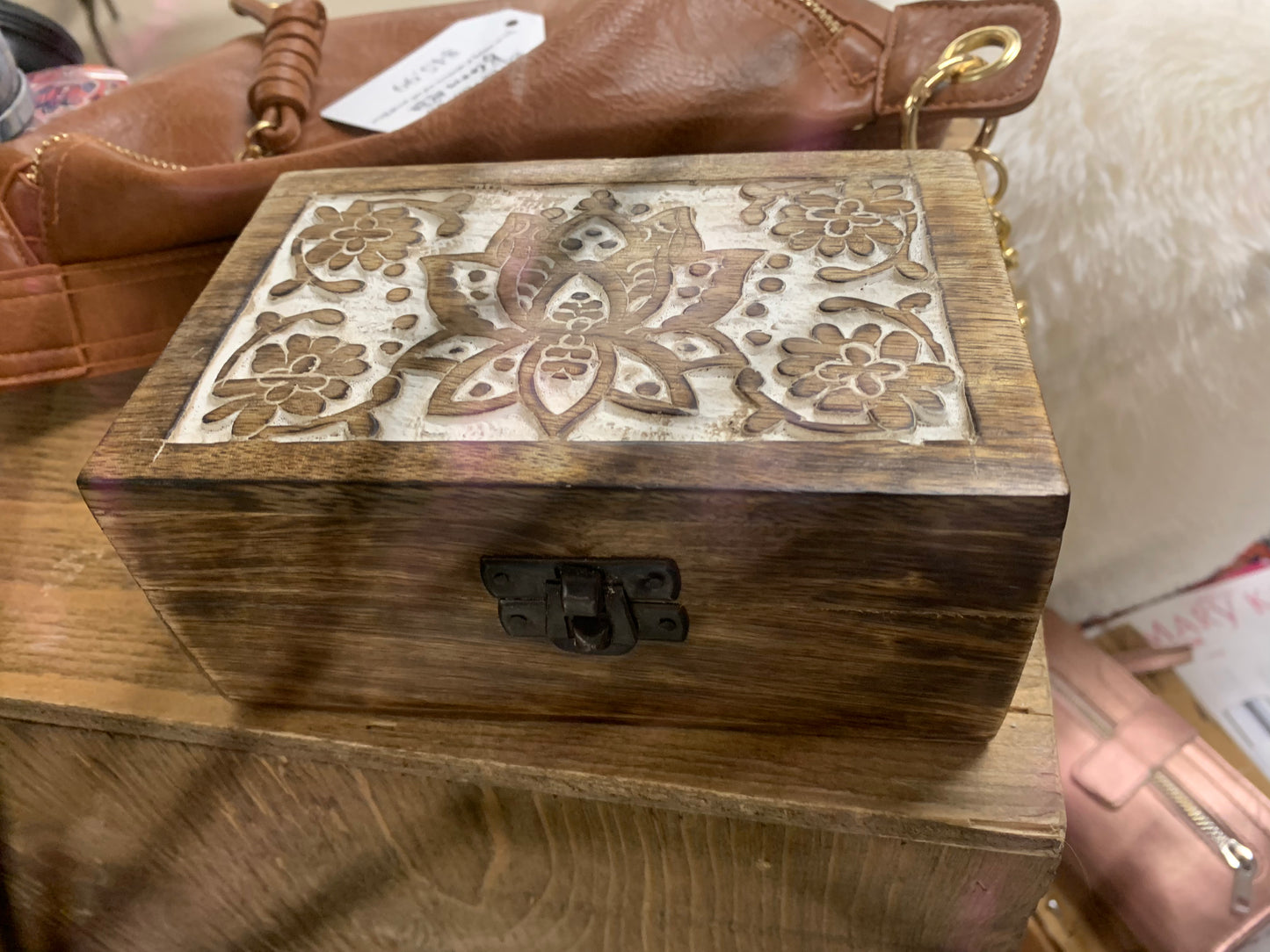 Wood carved box