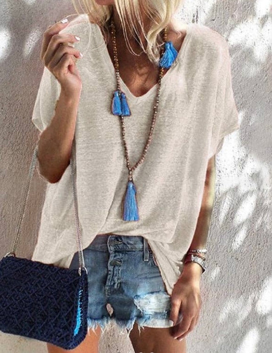 Loose V neck top